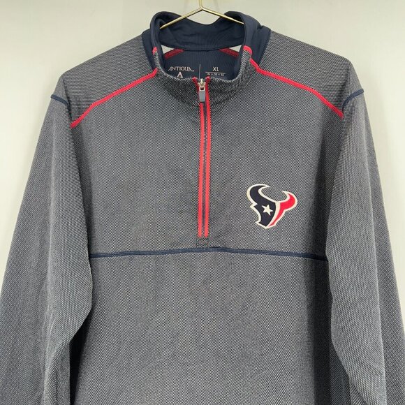 Antigua NFL Houston Texans Quarter-Zip Pullover – Men’s XL Navy/Gray - Picture 2 of 9